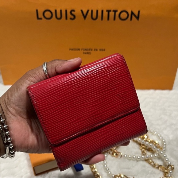 Authentic Louis Vuitton Red Epi Wallet - Picture 5 of 11